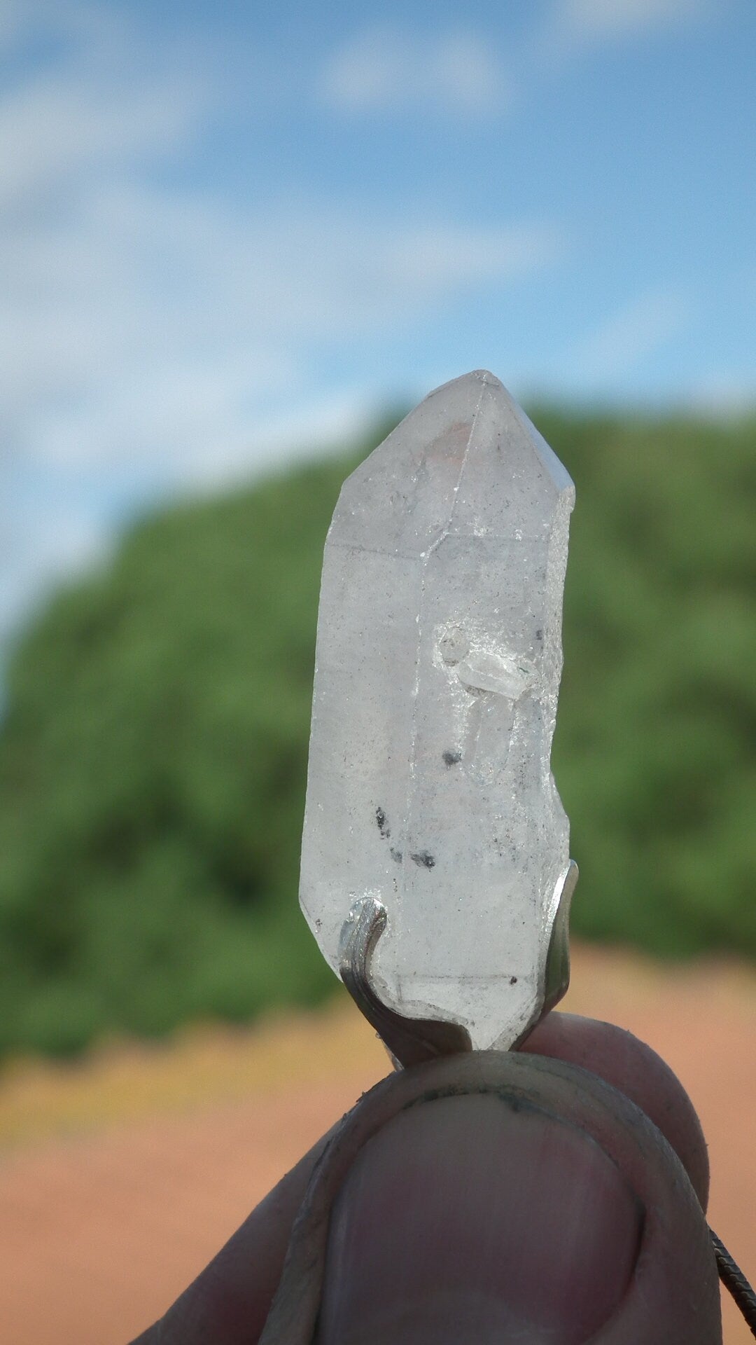 Double terminated Quartz pendant
