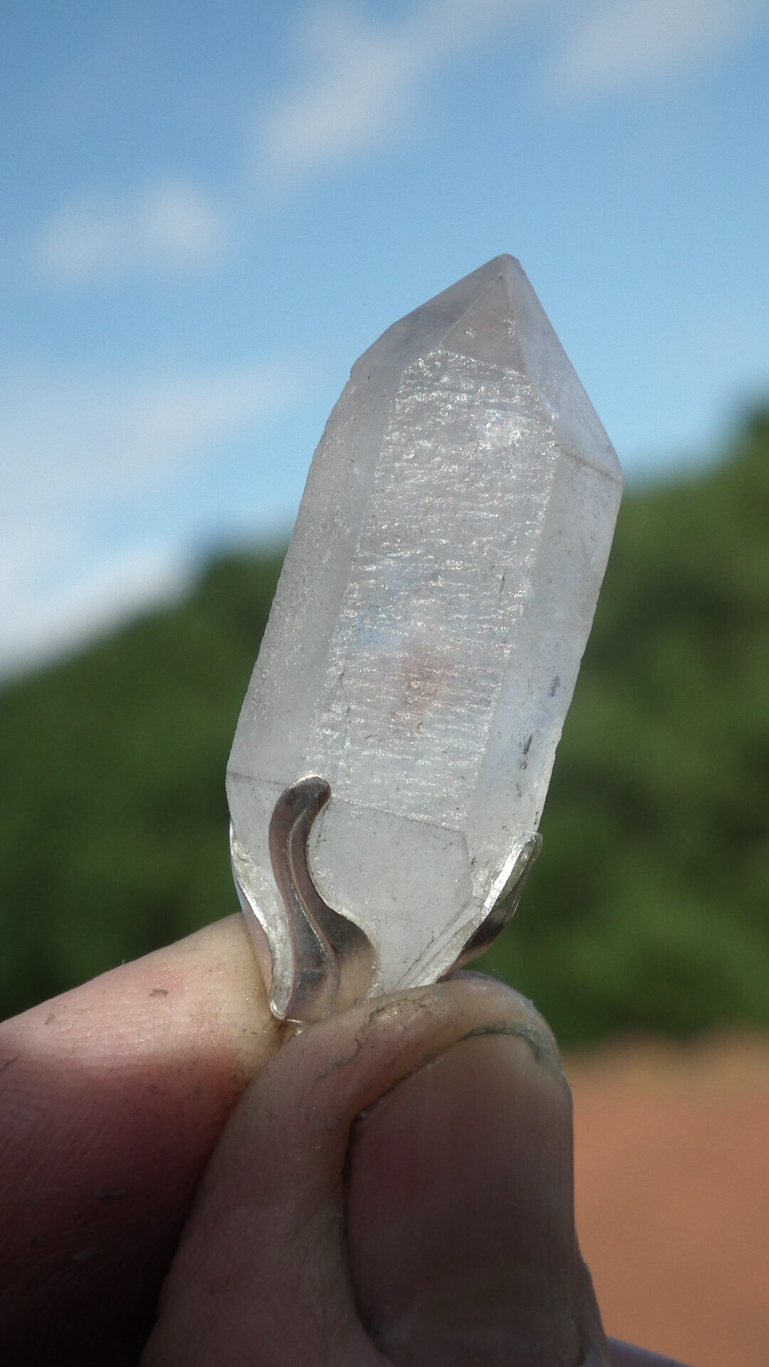 Double terminated Quartz pendant