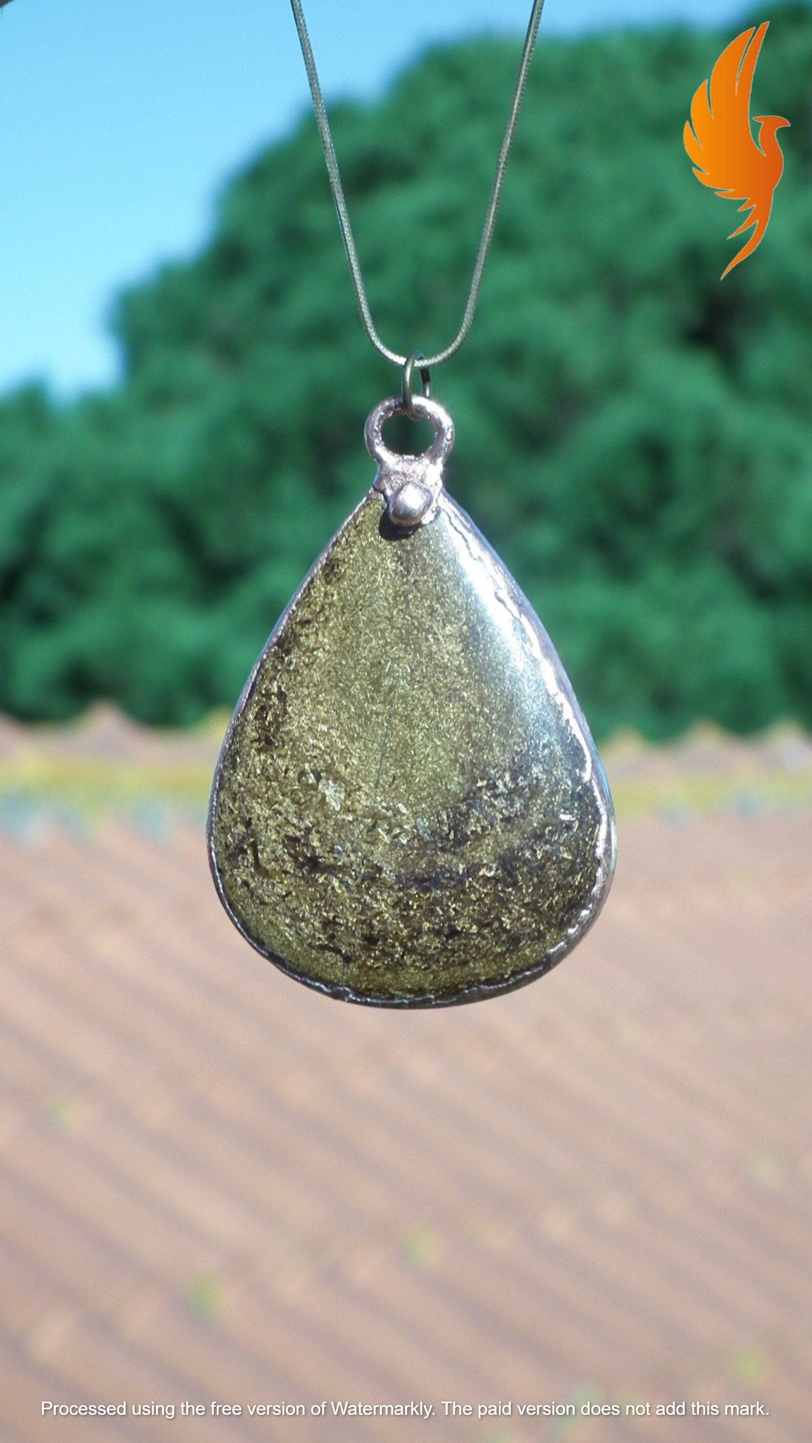 Bronzite necklage // Electroformed Copper
