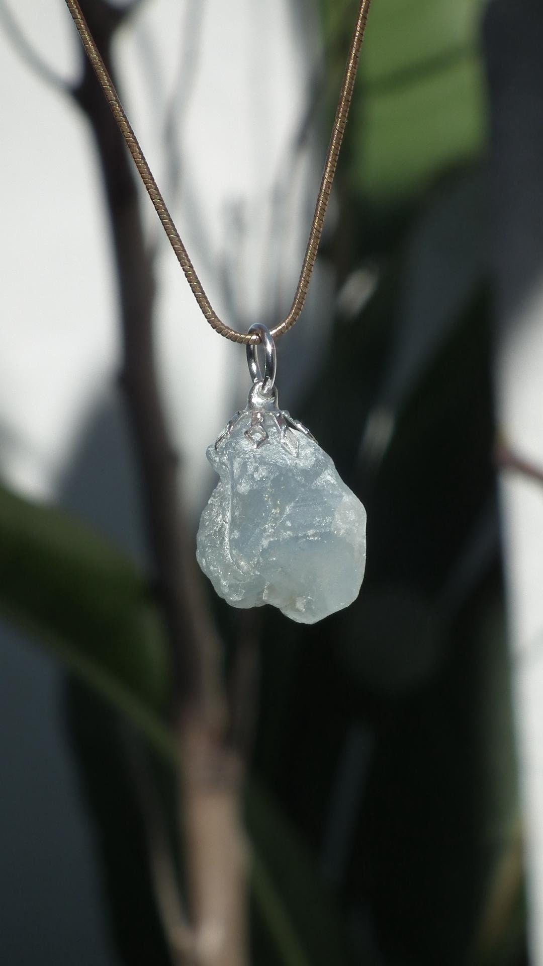 Celestite necklace Celestite crystal Blue celestite