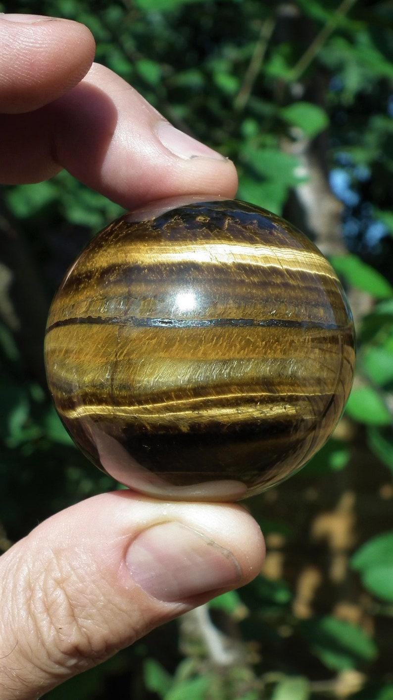 Tiger eye sphere // Tiger eye crystal //46mm Tiger eye sphere