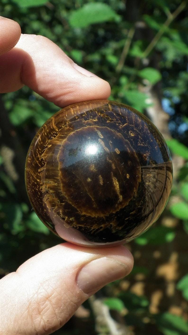 Tiger eye sphere // Tiger eye crystal //46mm Tiger eye sphere