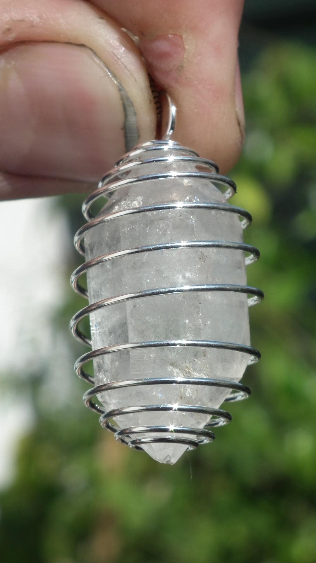 Double terminated Quartz pendant