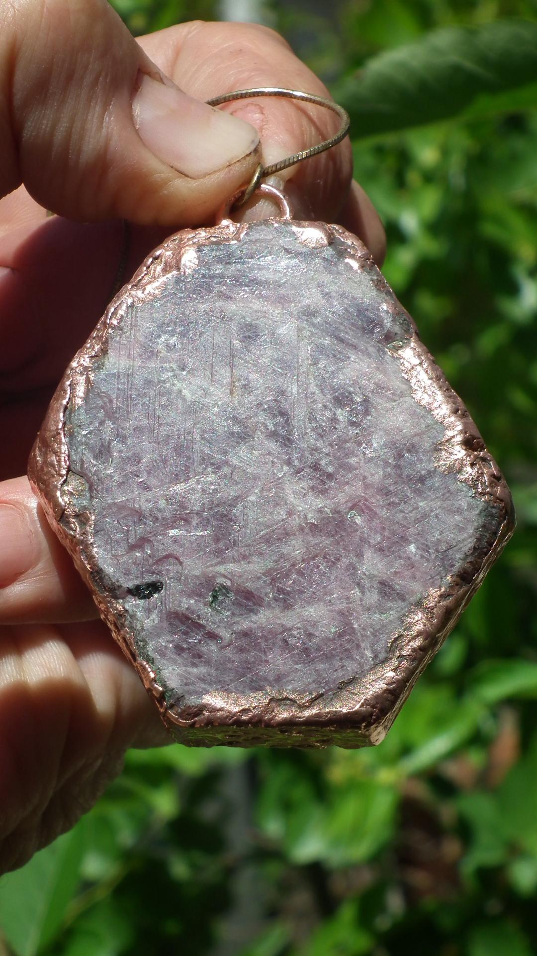 Raw ruby necklace / Electroformed copper / Ruby crystal