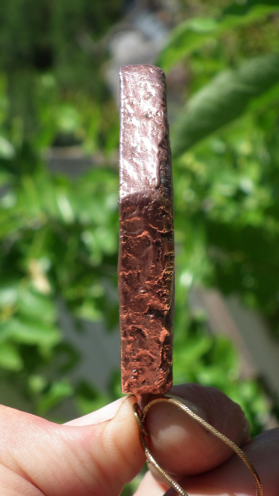 Raw ruby necklace / Electroformed copper / Ruby crystal