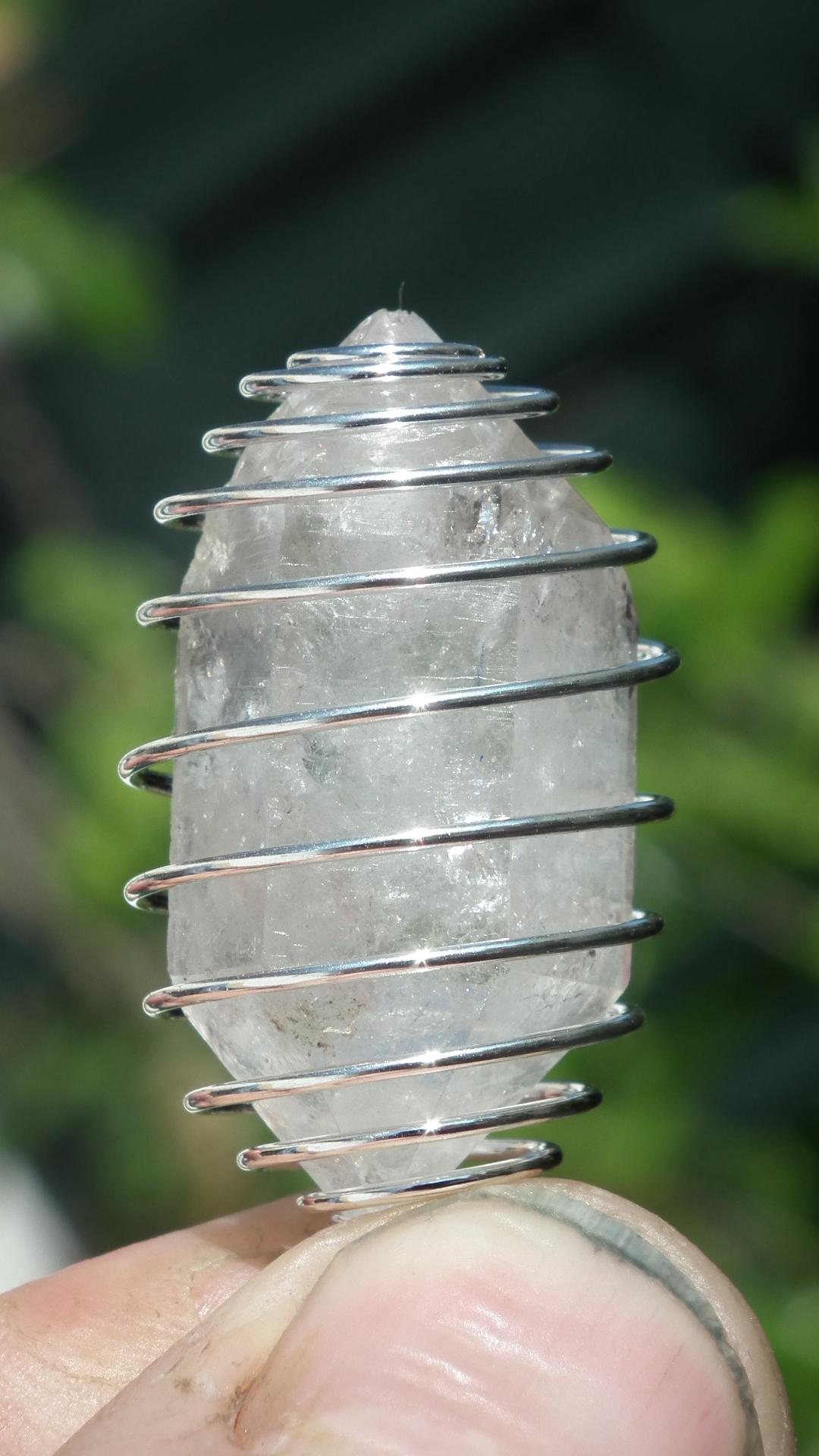 Double terminated Quartz pendant