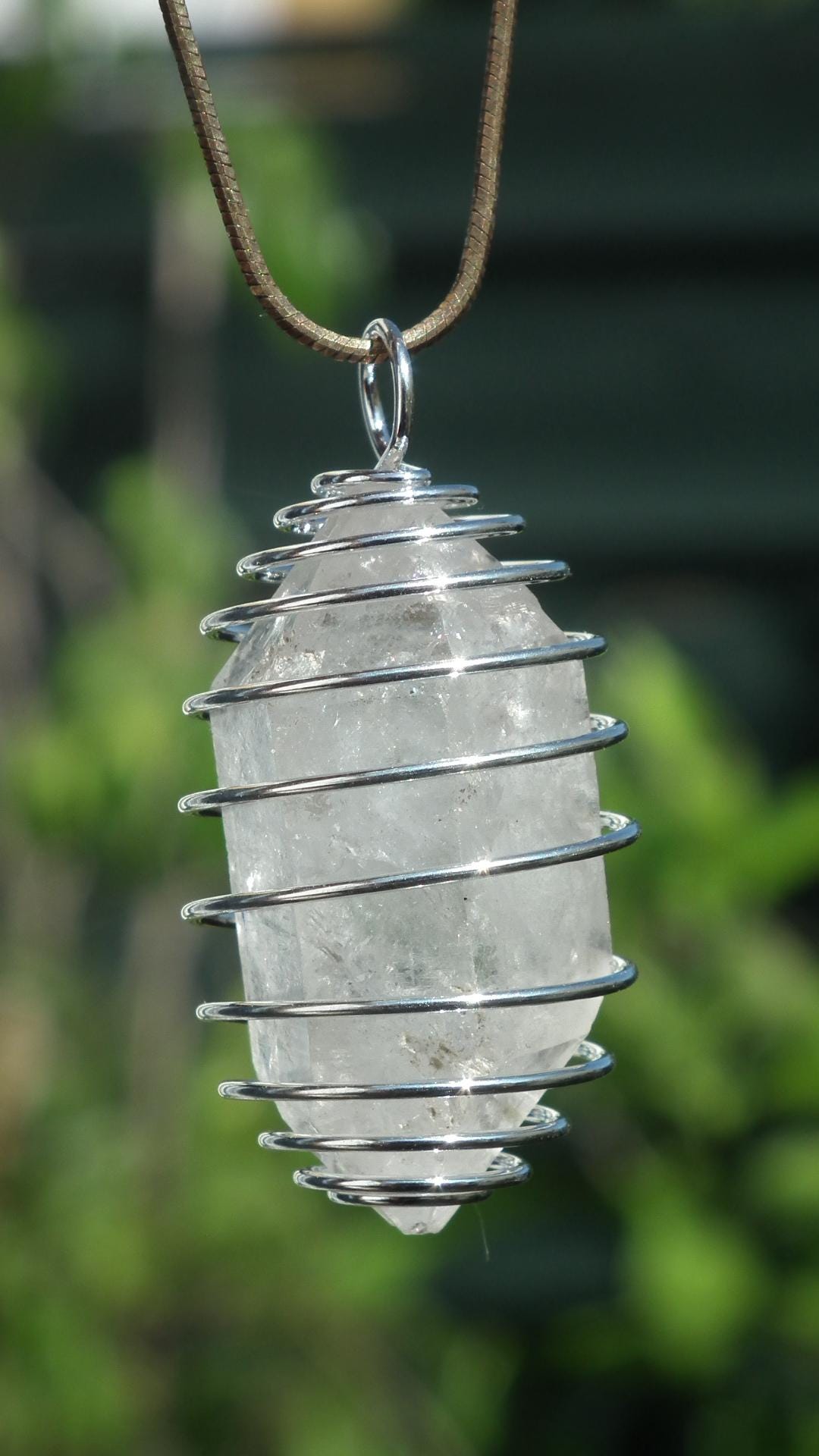 Double terminated Quartz pendant