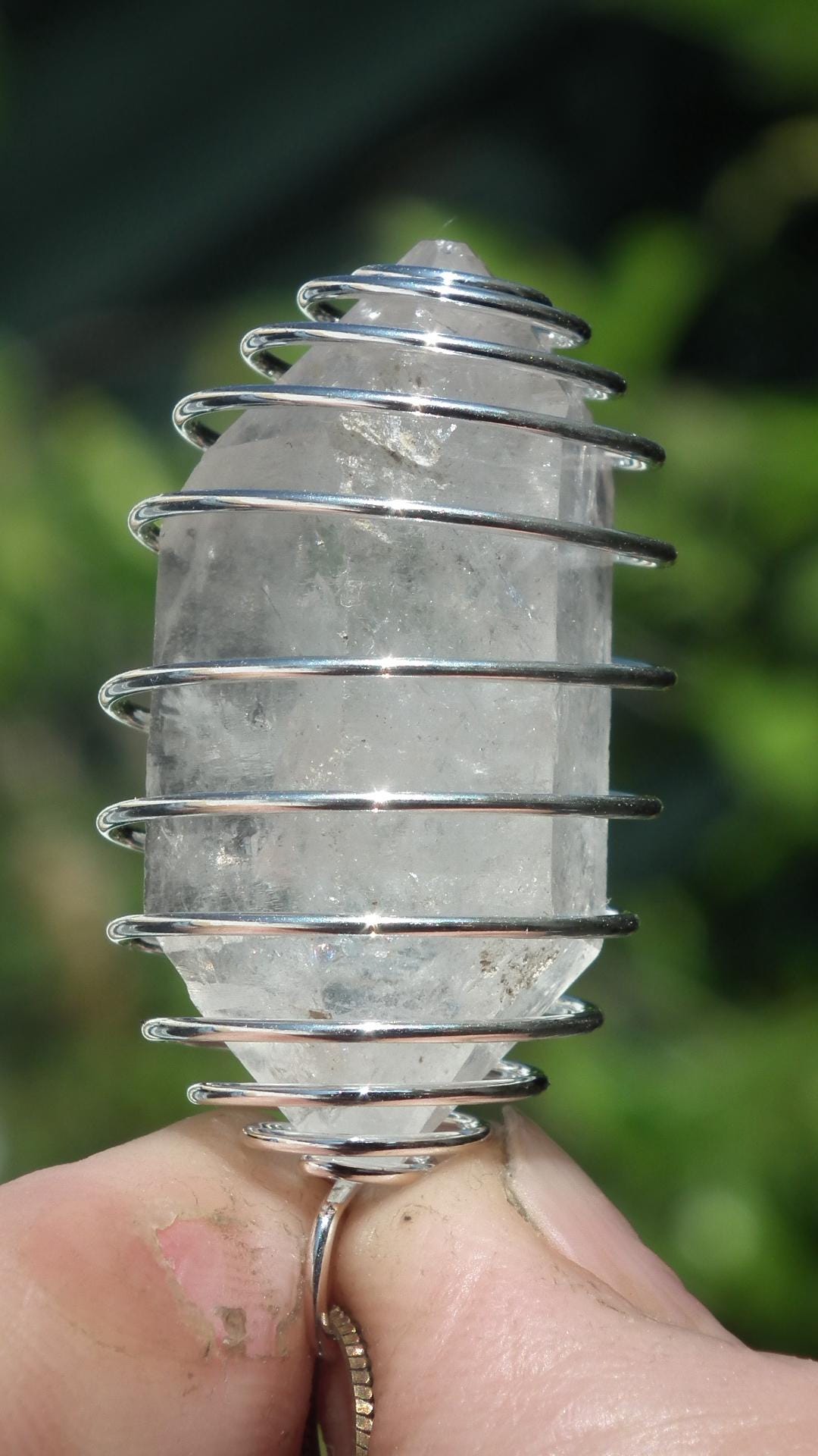 Double terminated Quartz pendant