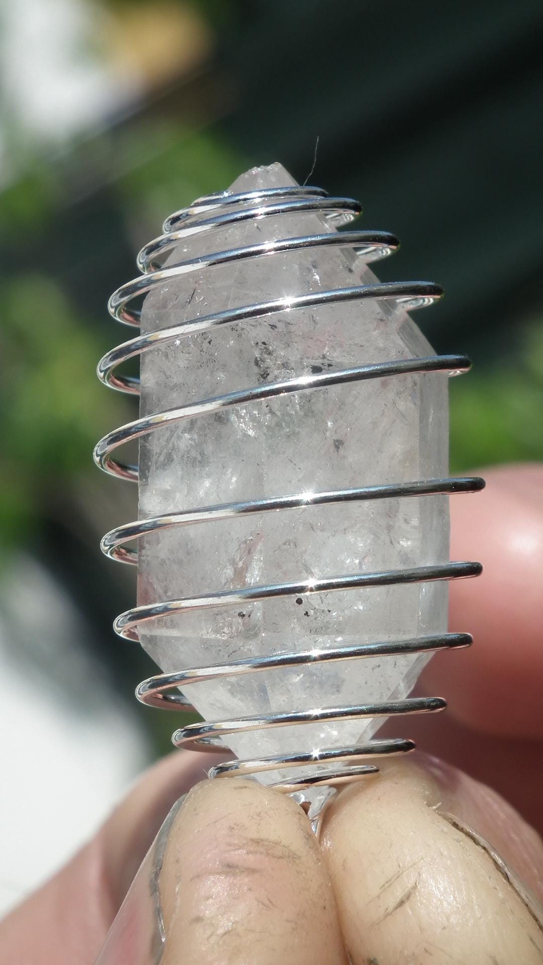 Double terminated Quartz pendant