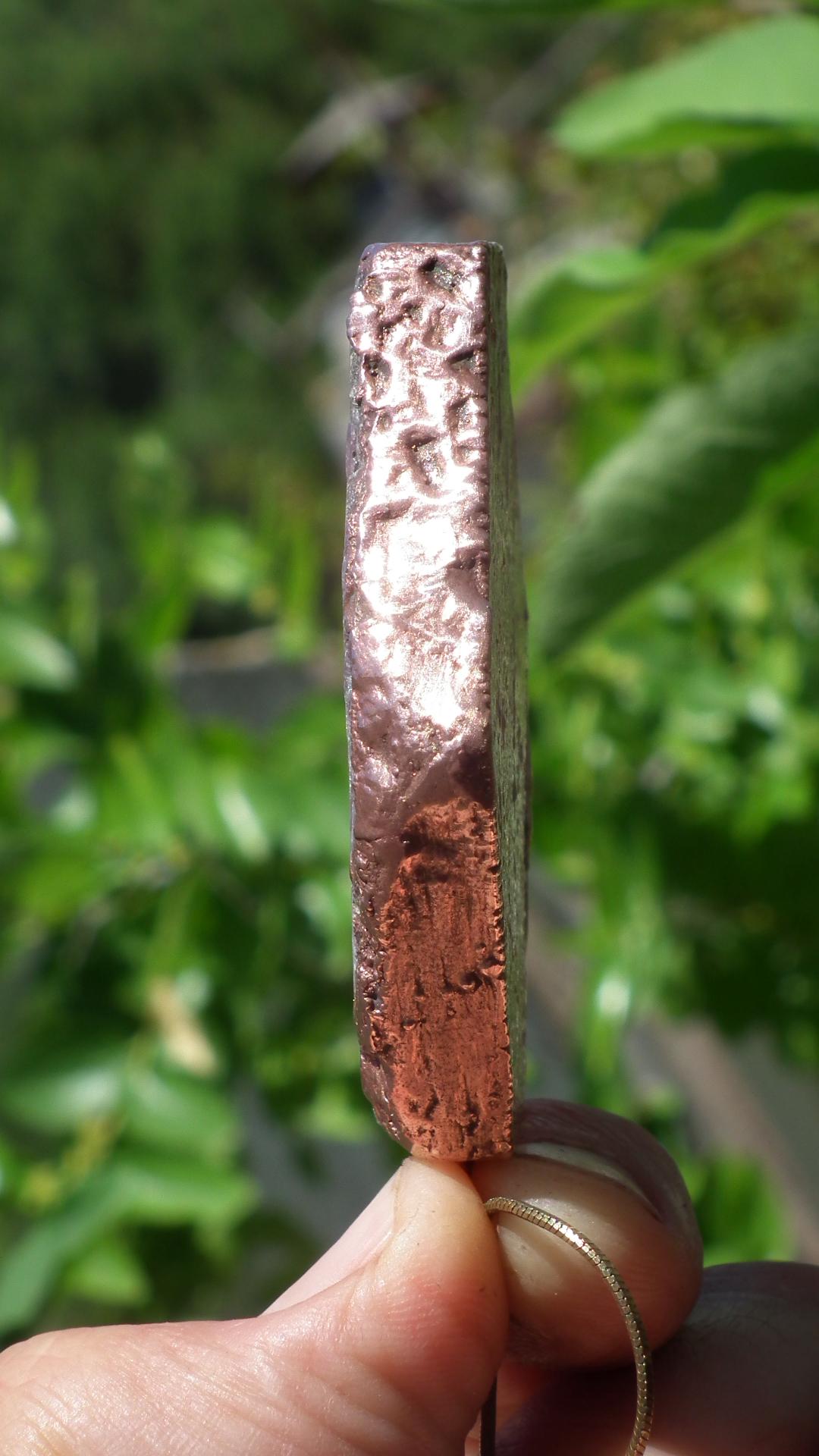 Raw ruby necklace / Electroformed copper / Ruby crystal