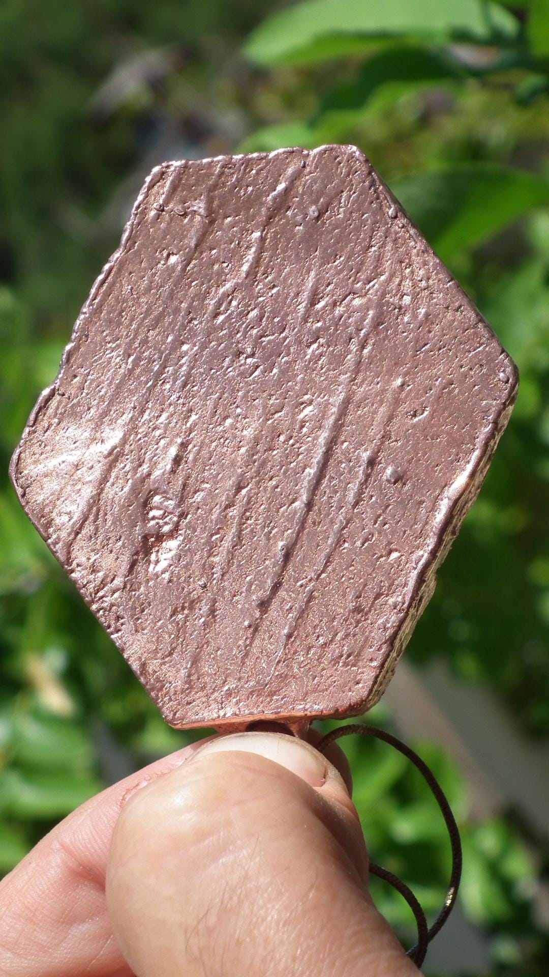 Raw ruby necklace / Electroformed copper / Ruby crystal