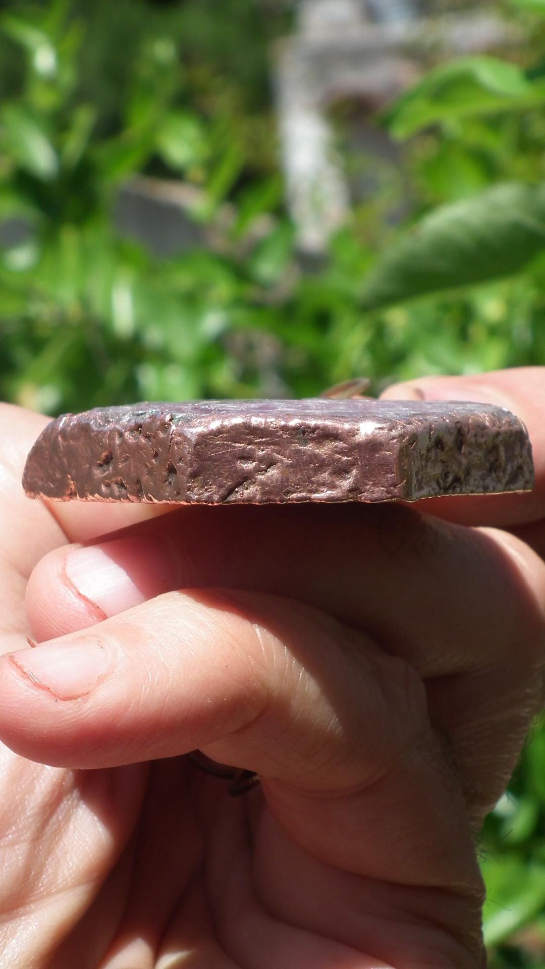 Raw ruby necklace / Electroformed copper / Ruby crystal