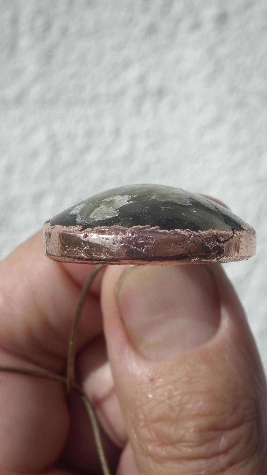 Labradorite necklace / Herkimer diamond pendant / Copper