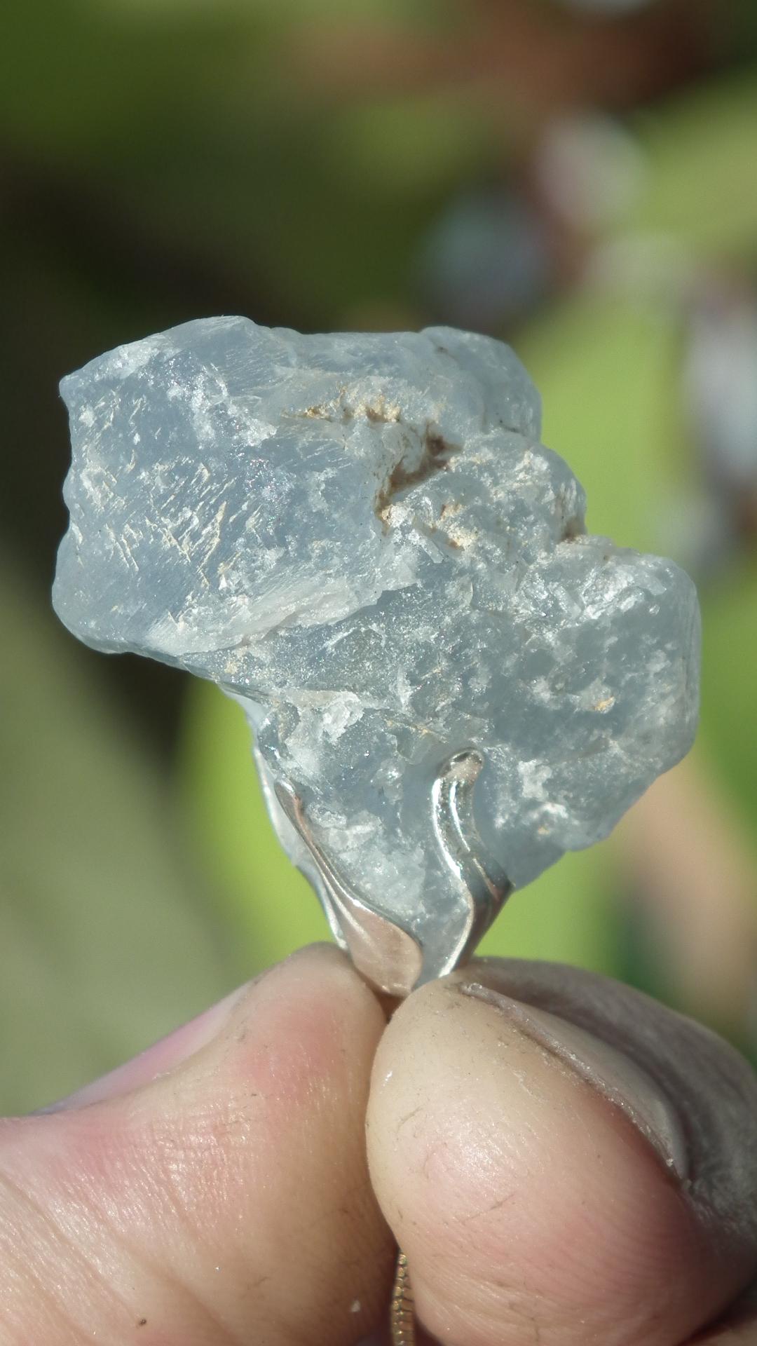 Celestite necklace / Celestite crystal / Blue celestite