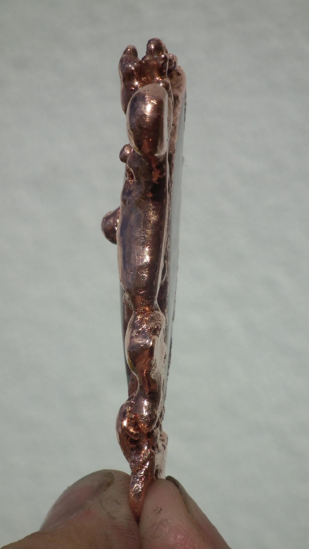 Copper formed Golden Healer Red pendant