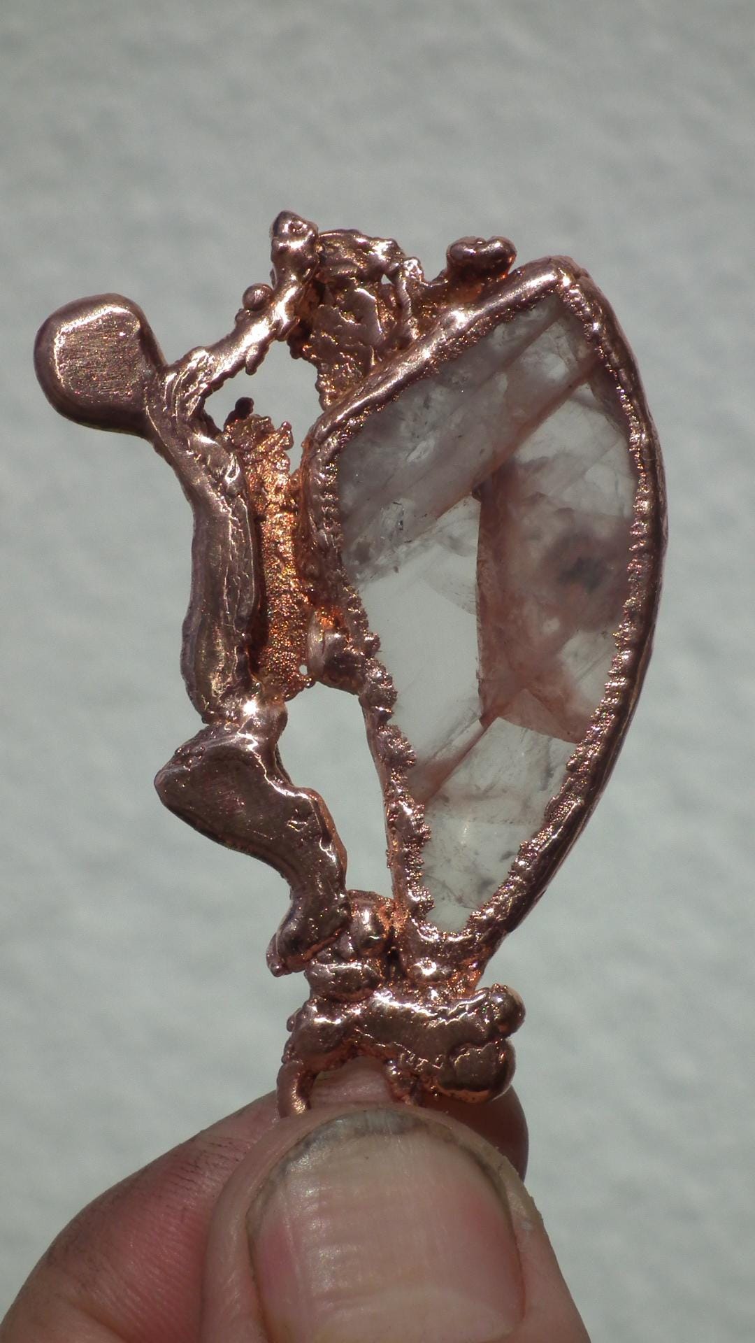Copper formed Golden Healer Red pendant