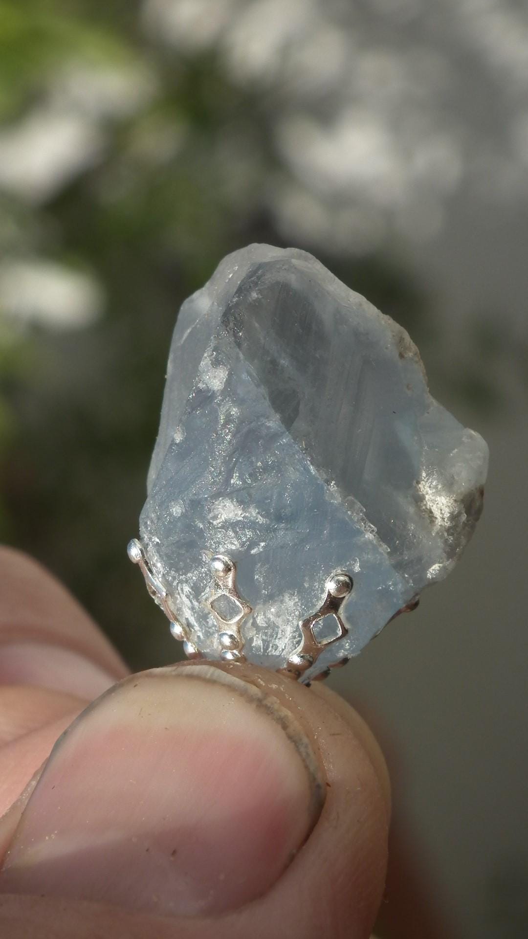 Celestite necklace / Celestite crystal / Blue celestite