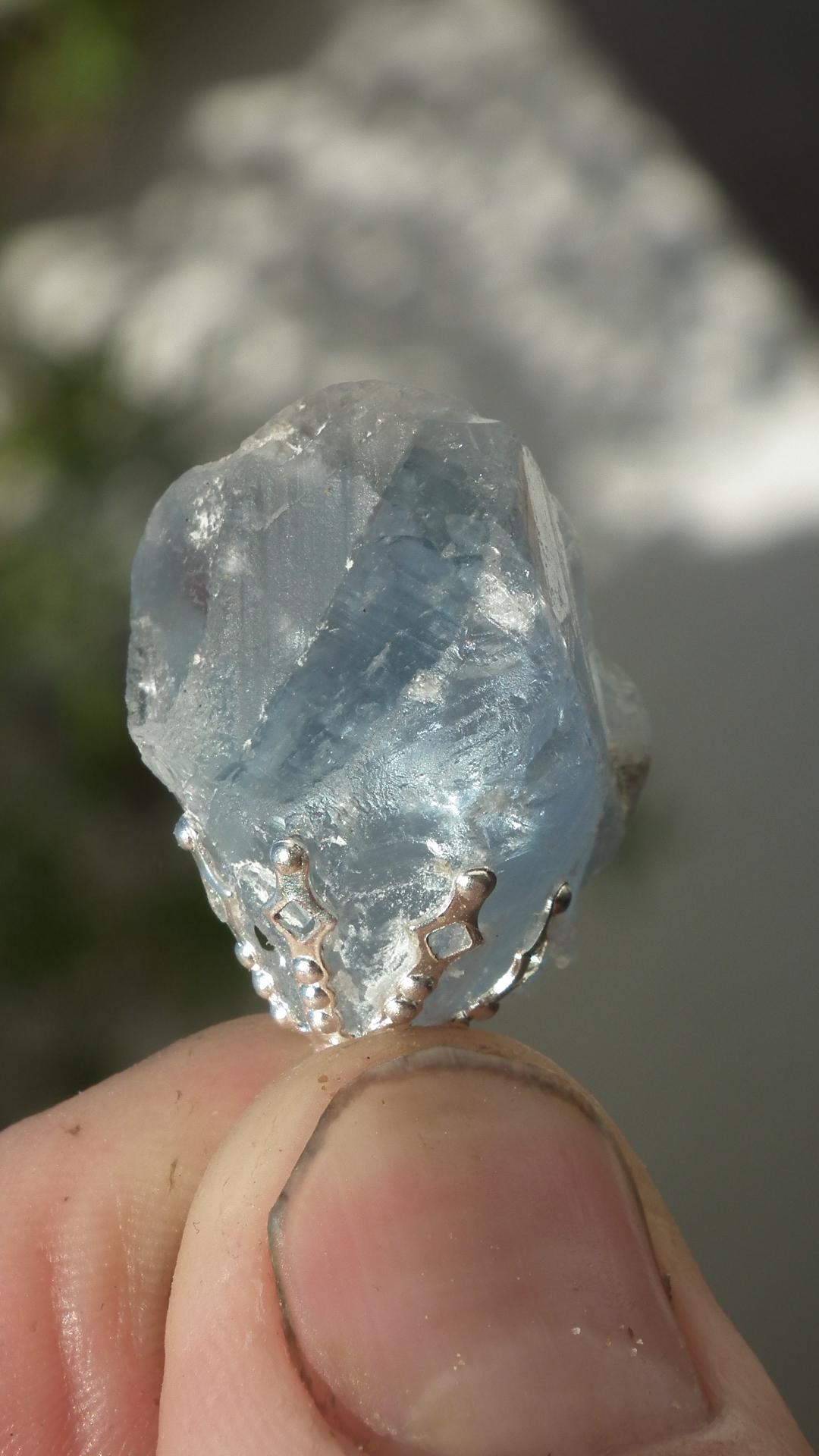 Celestite necklace / Celestite crystal / Blue celestite