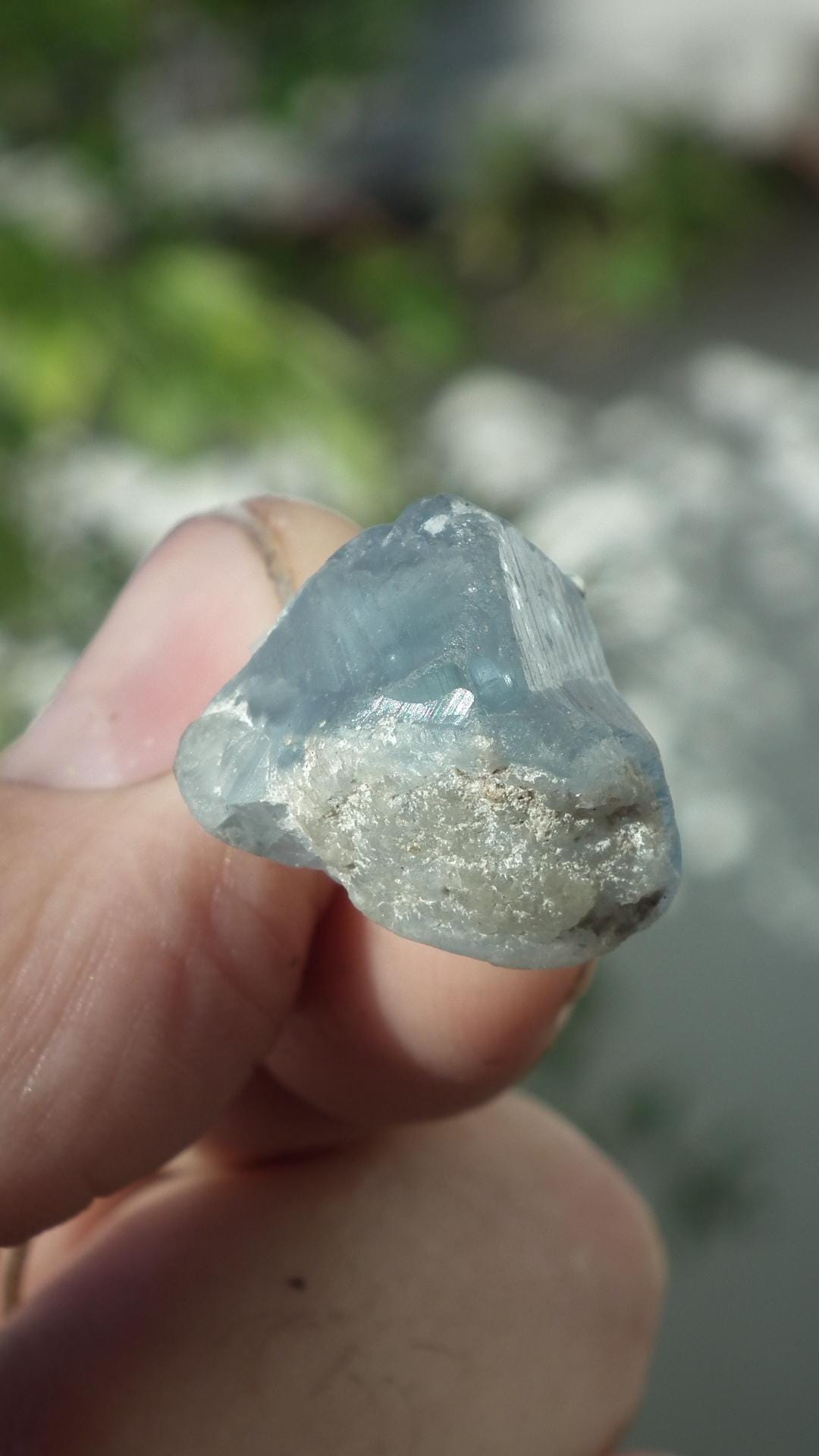 Celestite necklace / Celestite crystal / Blue celestite