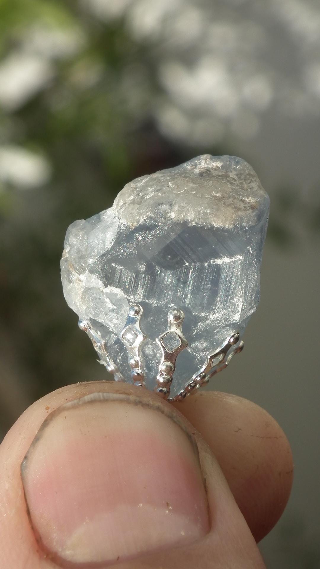 Celestite necklace / Celestite crystal / Blue celestite