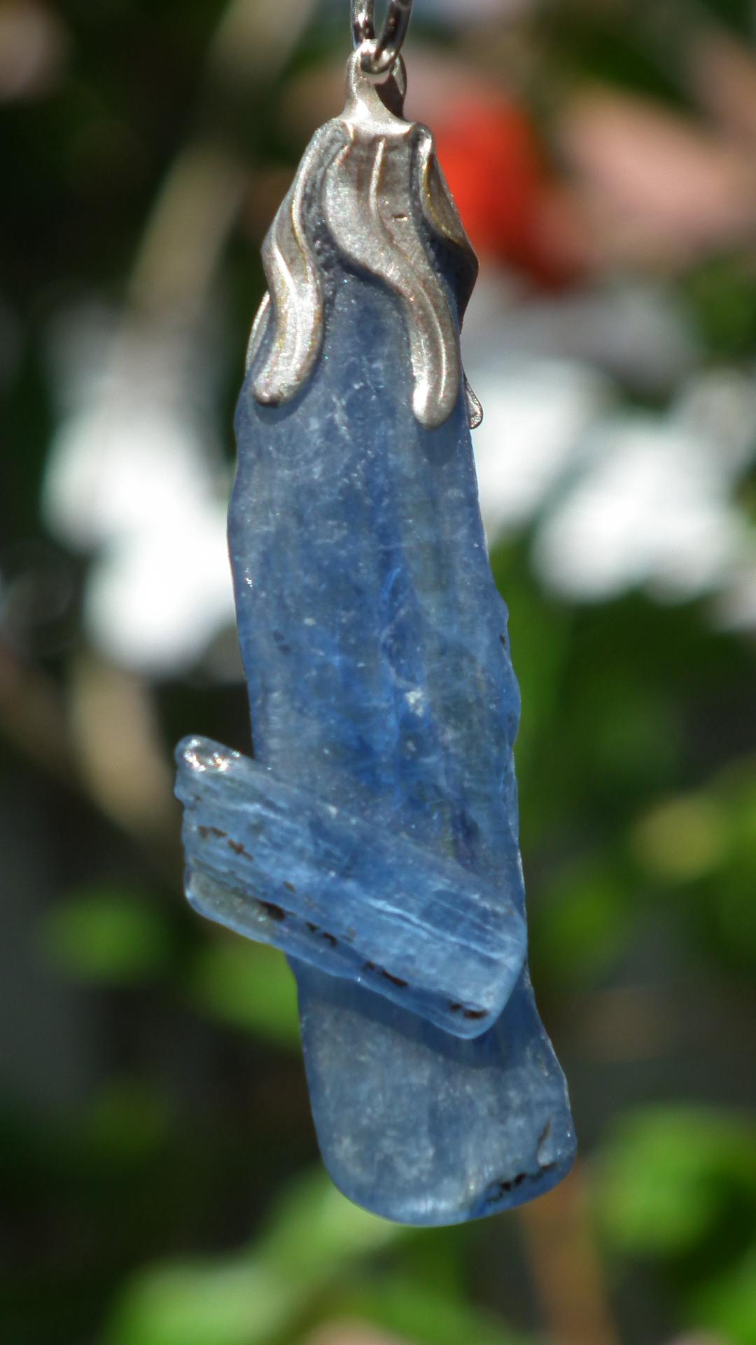 blue kyanite necklace / Polished Blue Kyanite