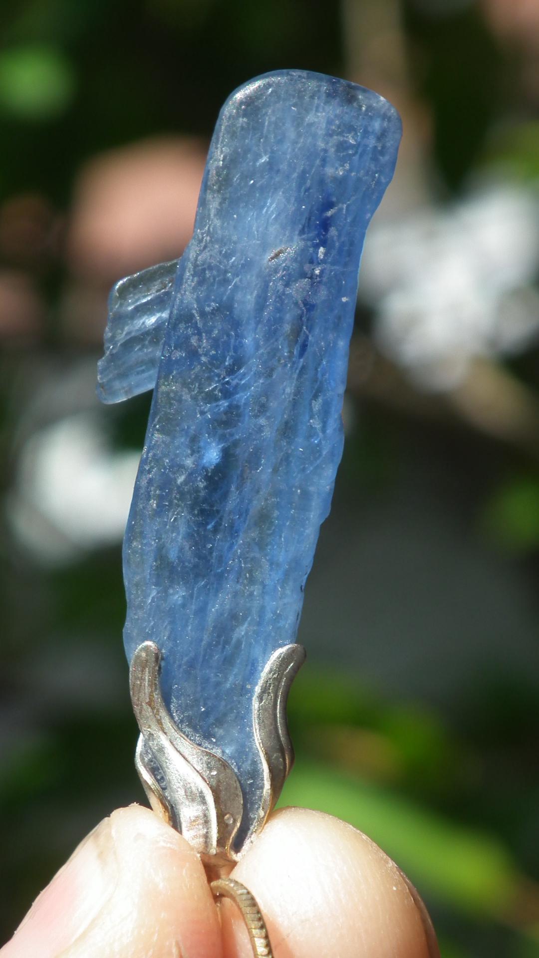 blue kyanite necklace / Polished Blue Kyanite