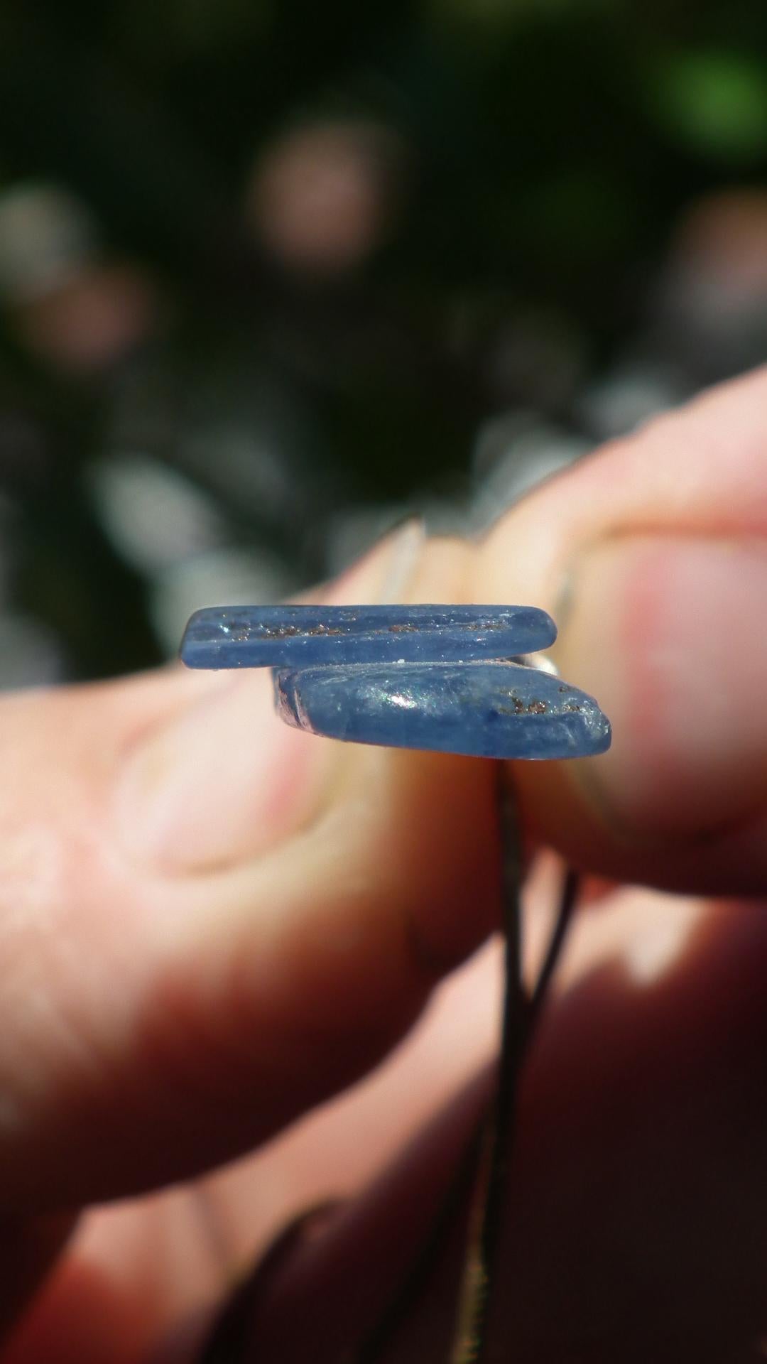 blue kyanite necklace / Polished Blue Kyanite