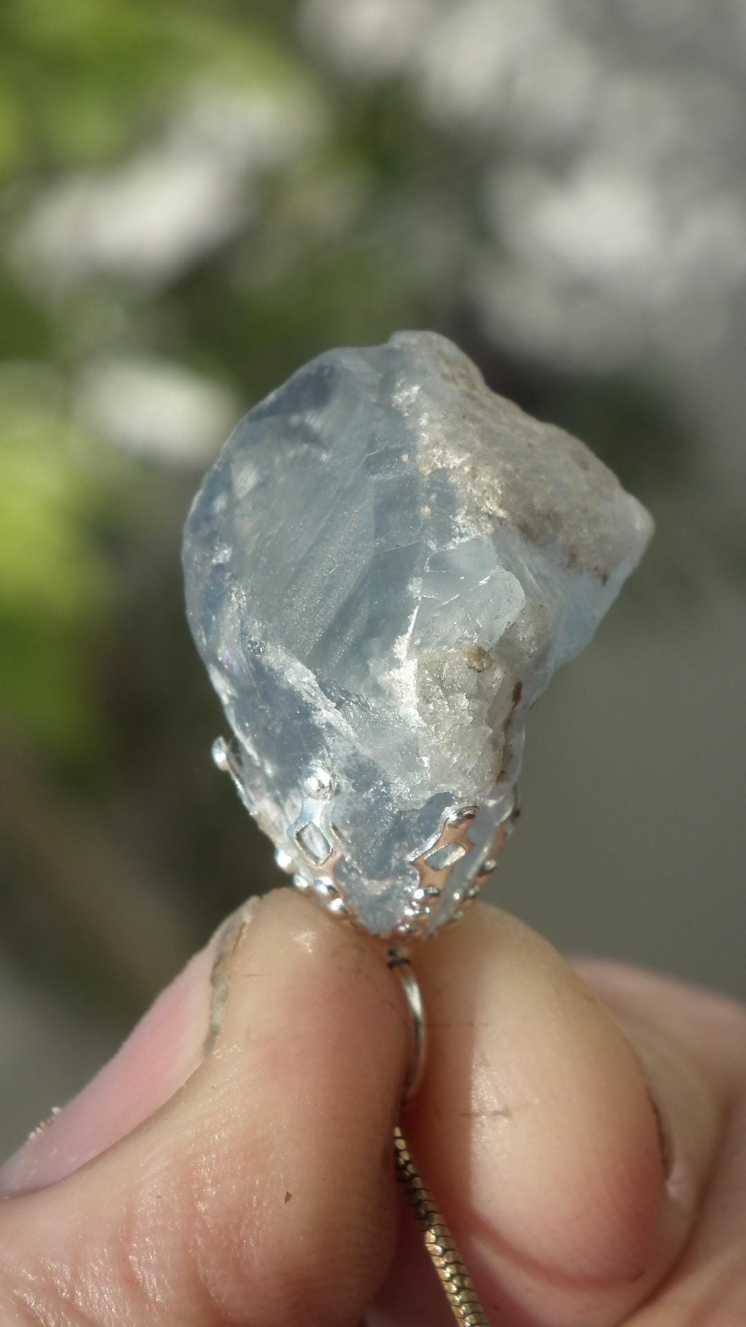 Celestite necklace / Celestite crystal / Blue celestite
