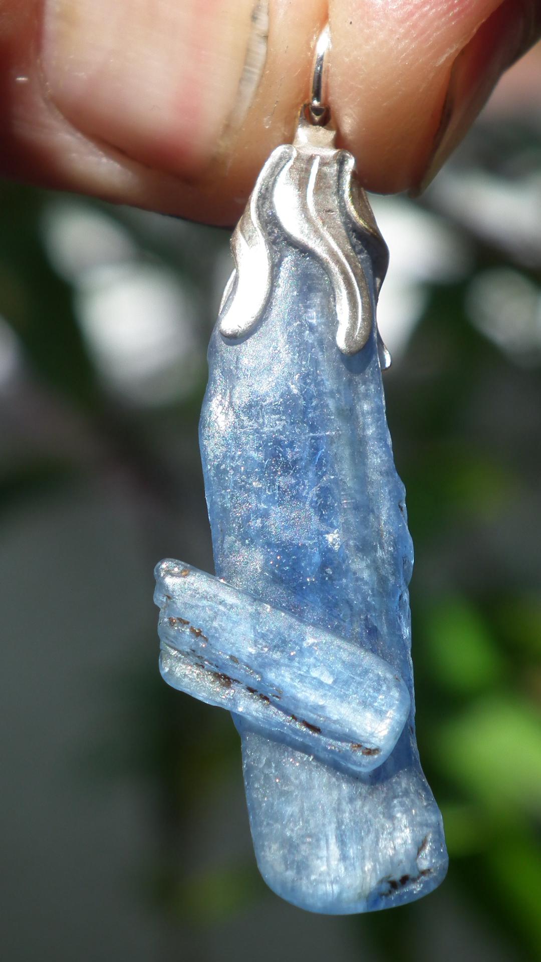 blue kyanite necklace / Polished Blue Kyanite
