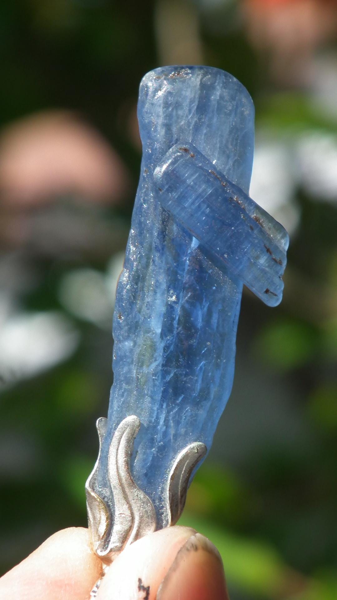 blue kyanite necklace / Polished Blue Kyanite