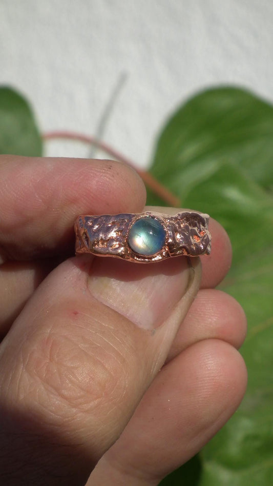 Moonstone ring // Electroformed copper