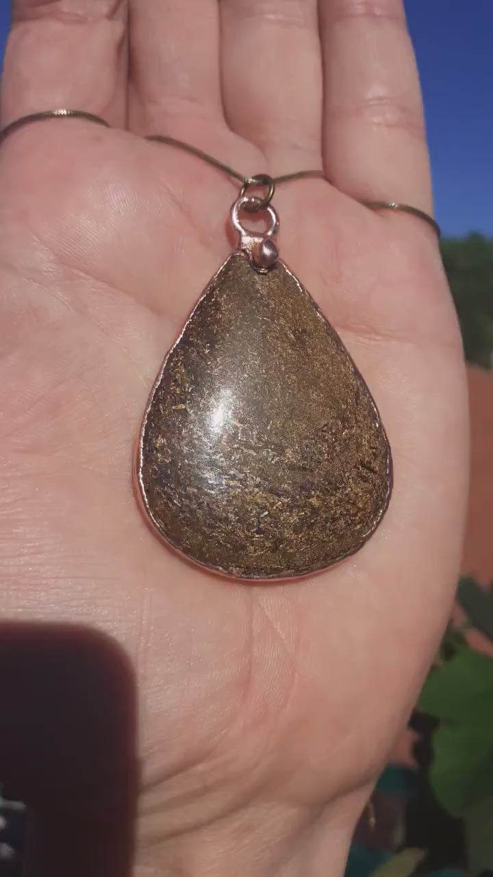 Bronzite necklage // Electroformed Copper