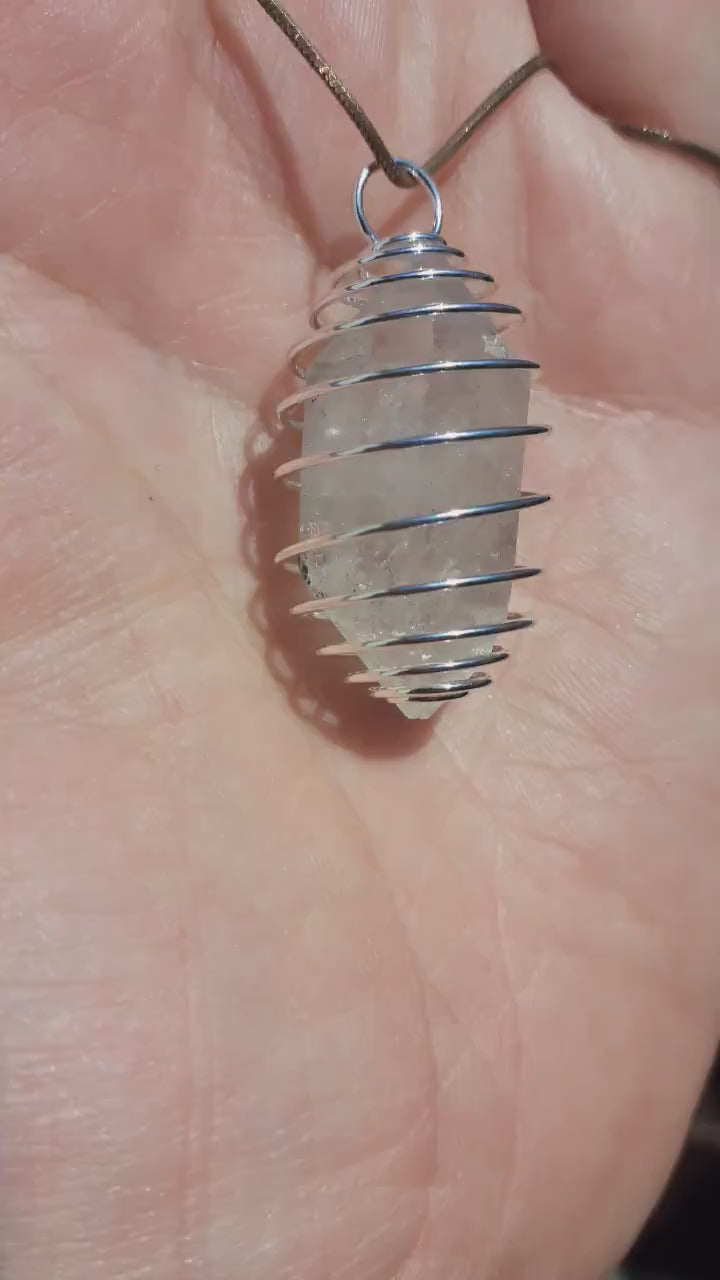 Double terminated Quartz pendant