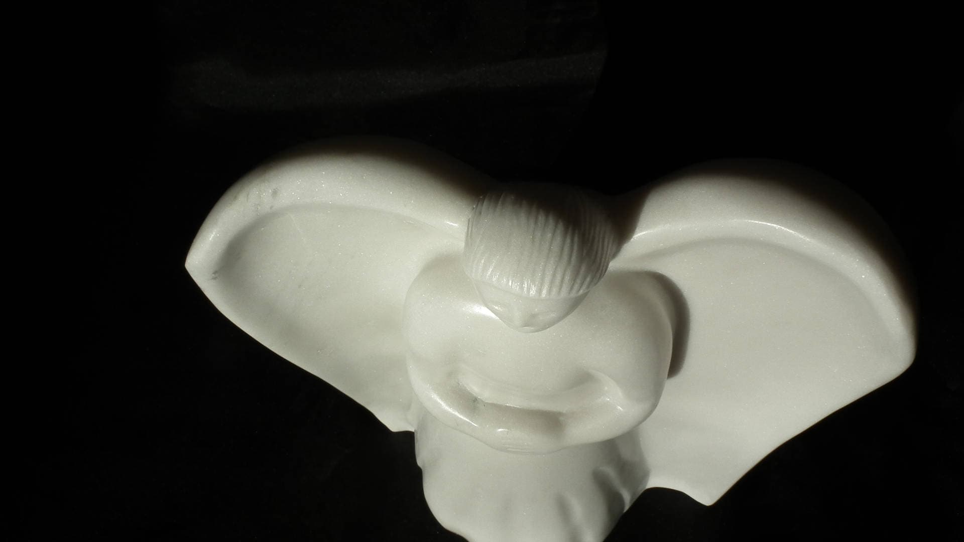 Angel of joy / Angel figurine / White Sivec Marble