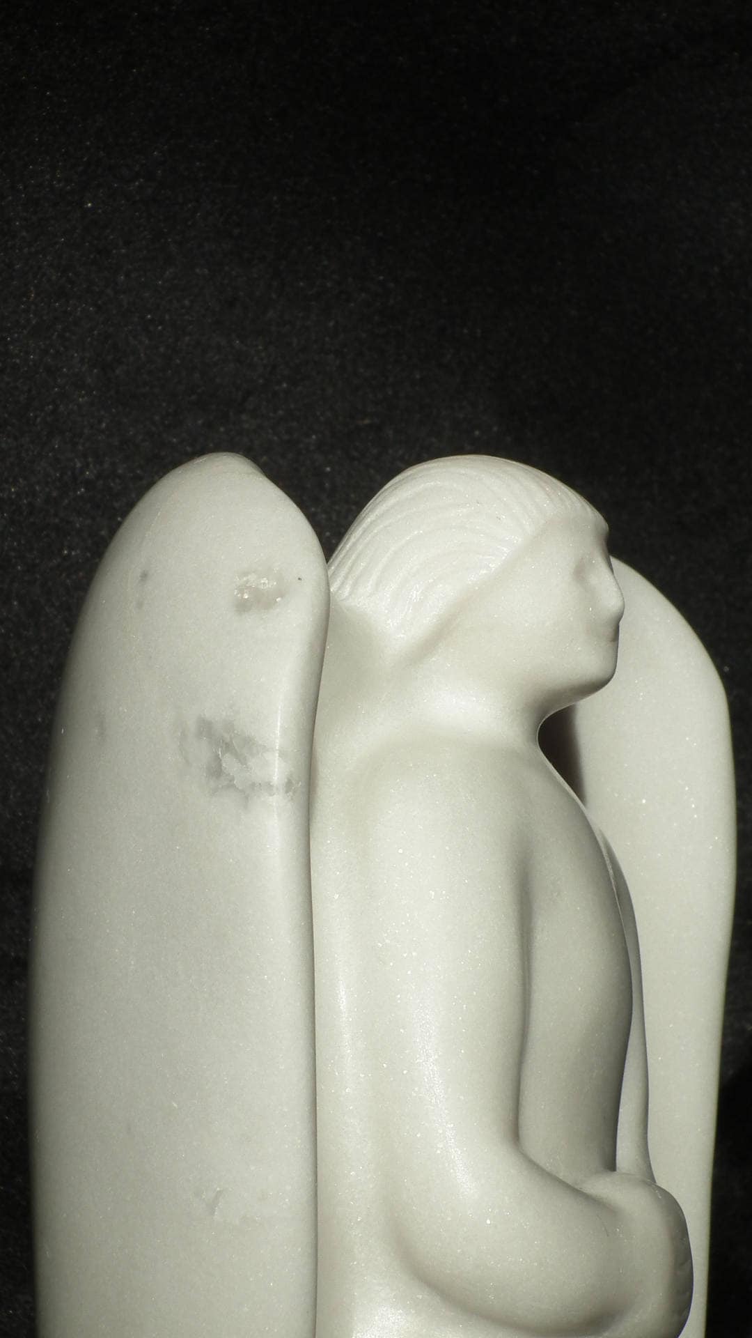 Angel of joy / Angel figurine / White Sivec Marble