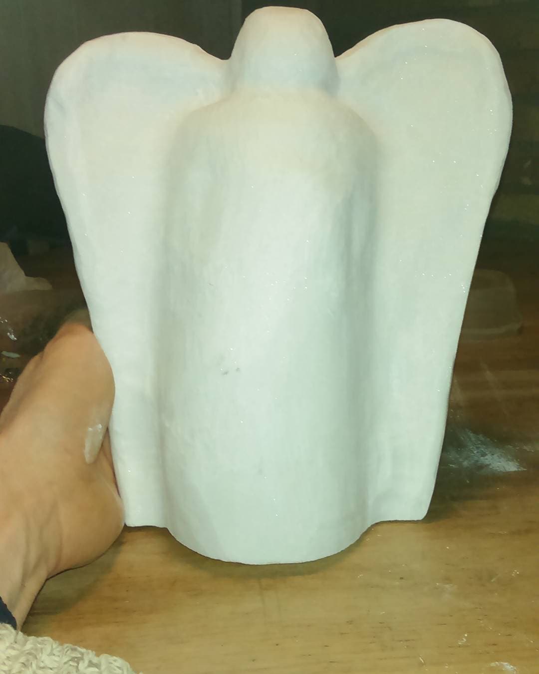 Angel of joy / Angel figurine / White Sivec Marble