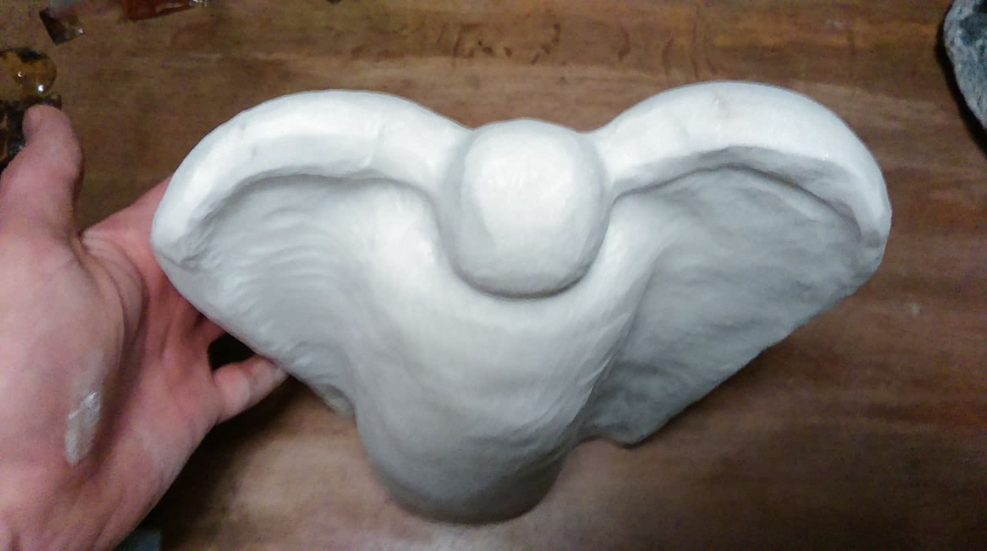 Angel of joy / Angel figurine / White Sivec Marble