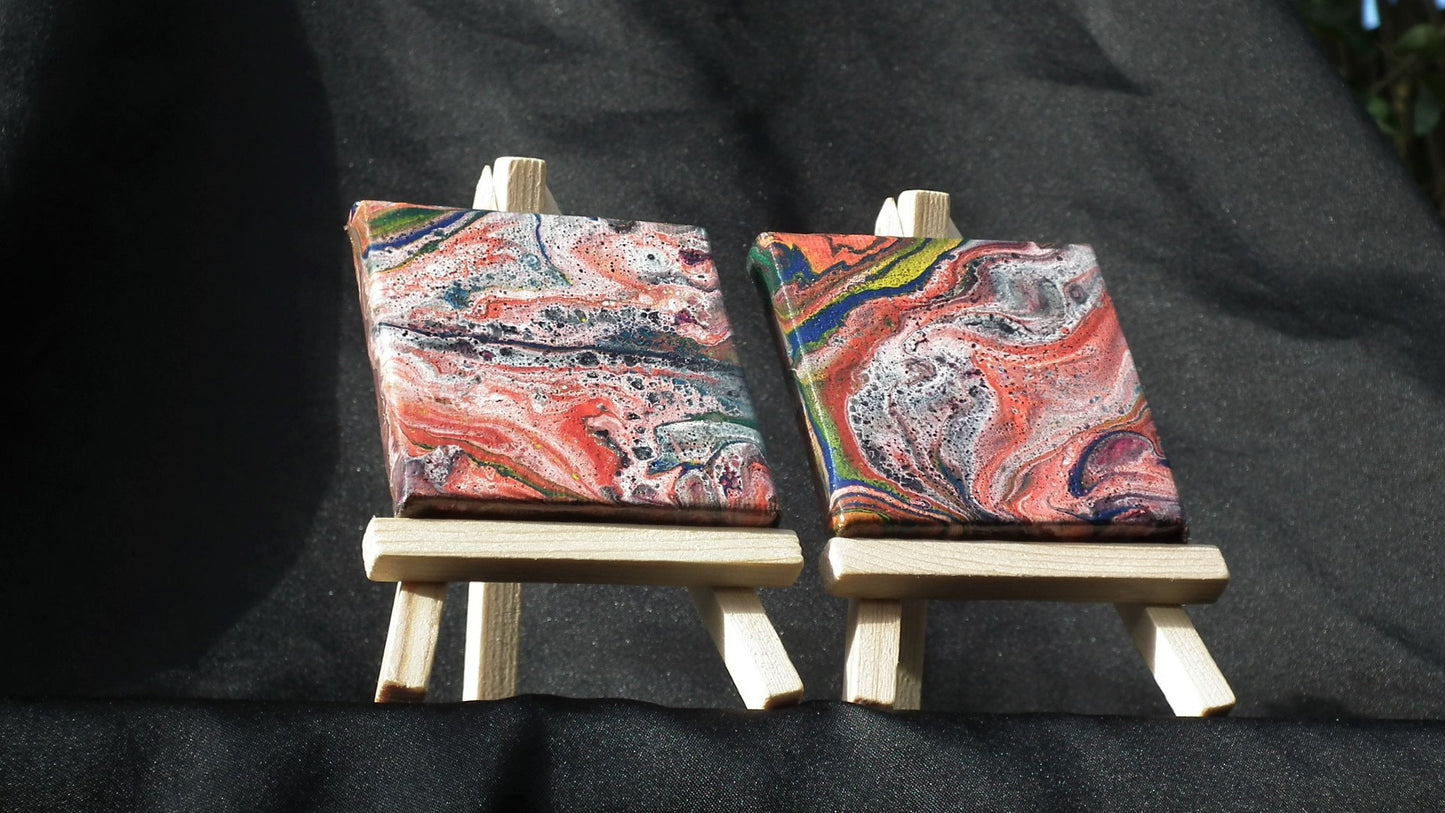 Abstract Acrylic flow painting, Duo