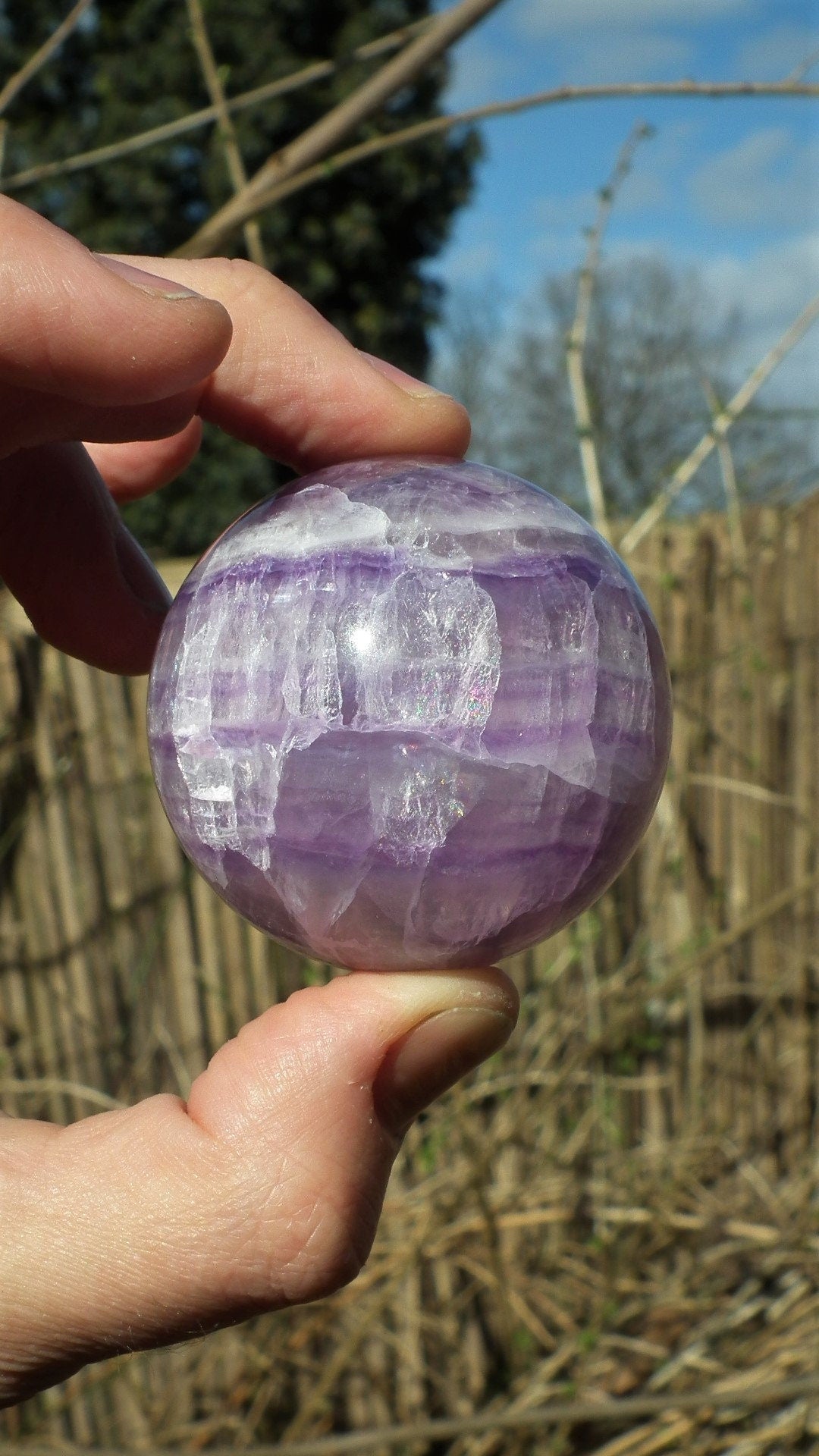 53mm Rainbow Fluorite Sphere