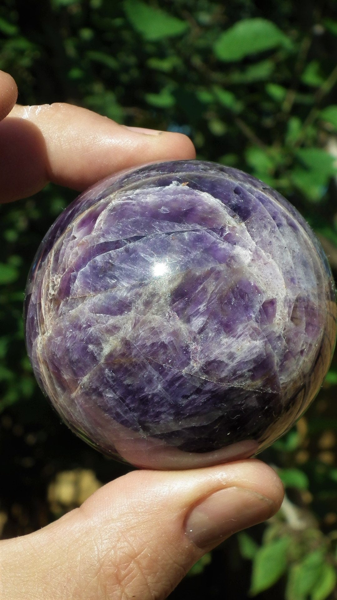 62mm Chevron amethyst sphere