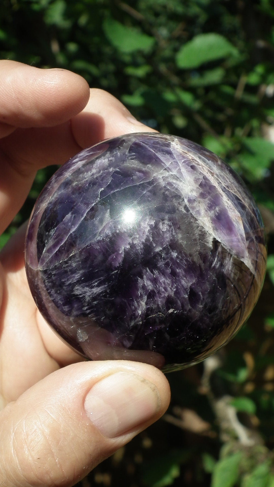 62mm Chevron amethyst sphere