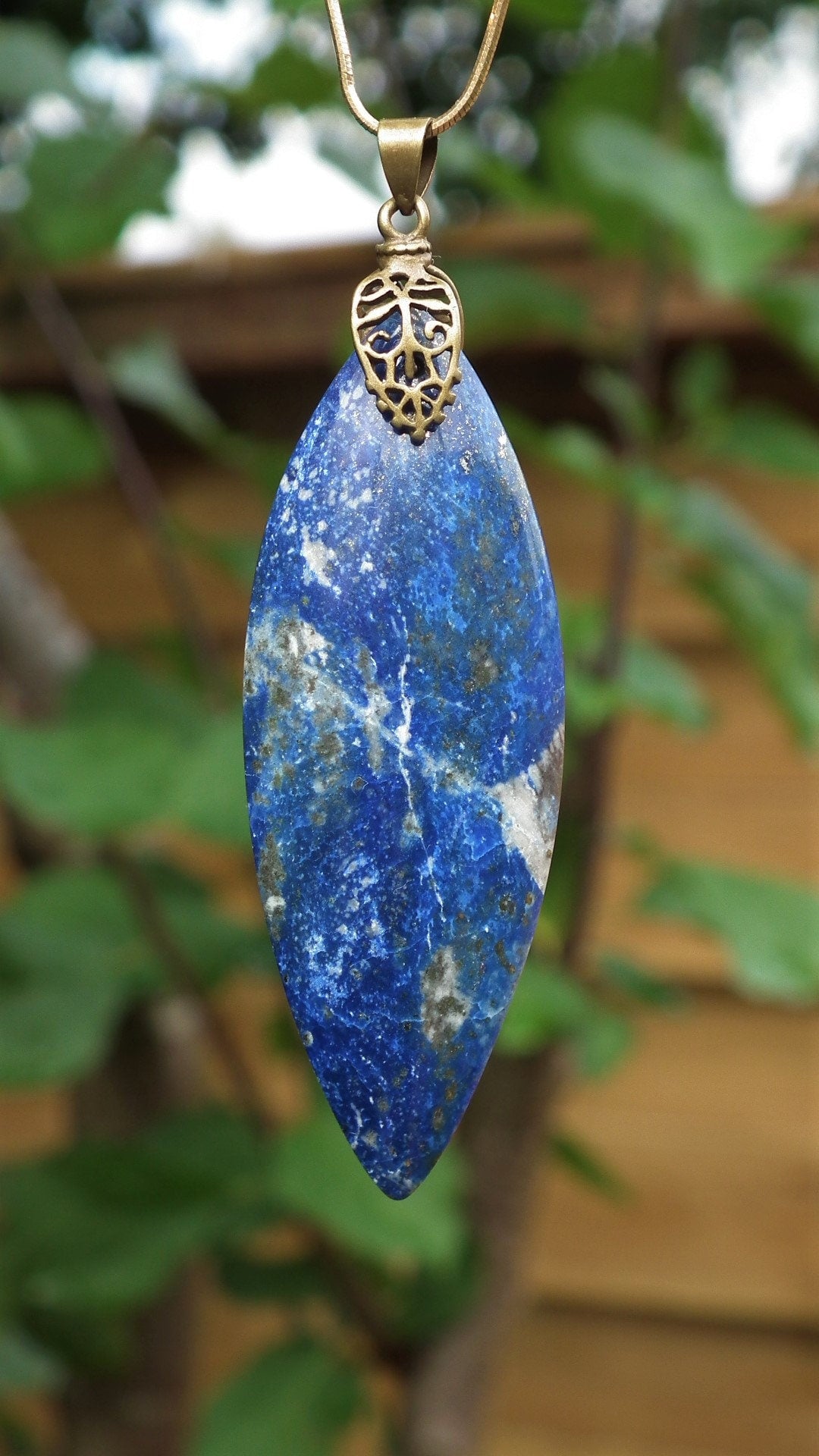 Lapis Lazuli Necklace / Lapis Lazuli pendant / bronze Bail