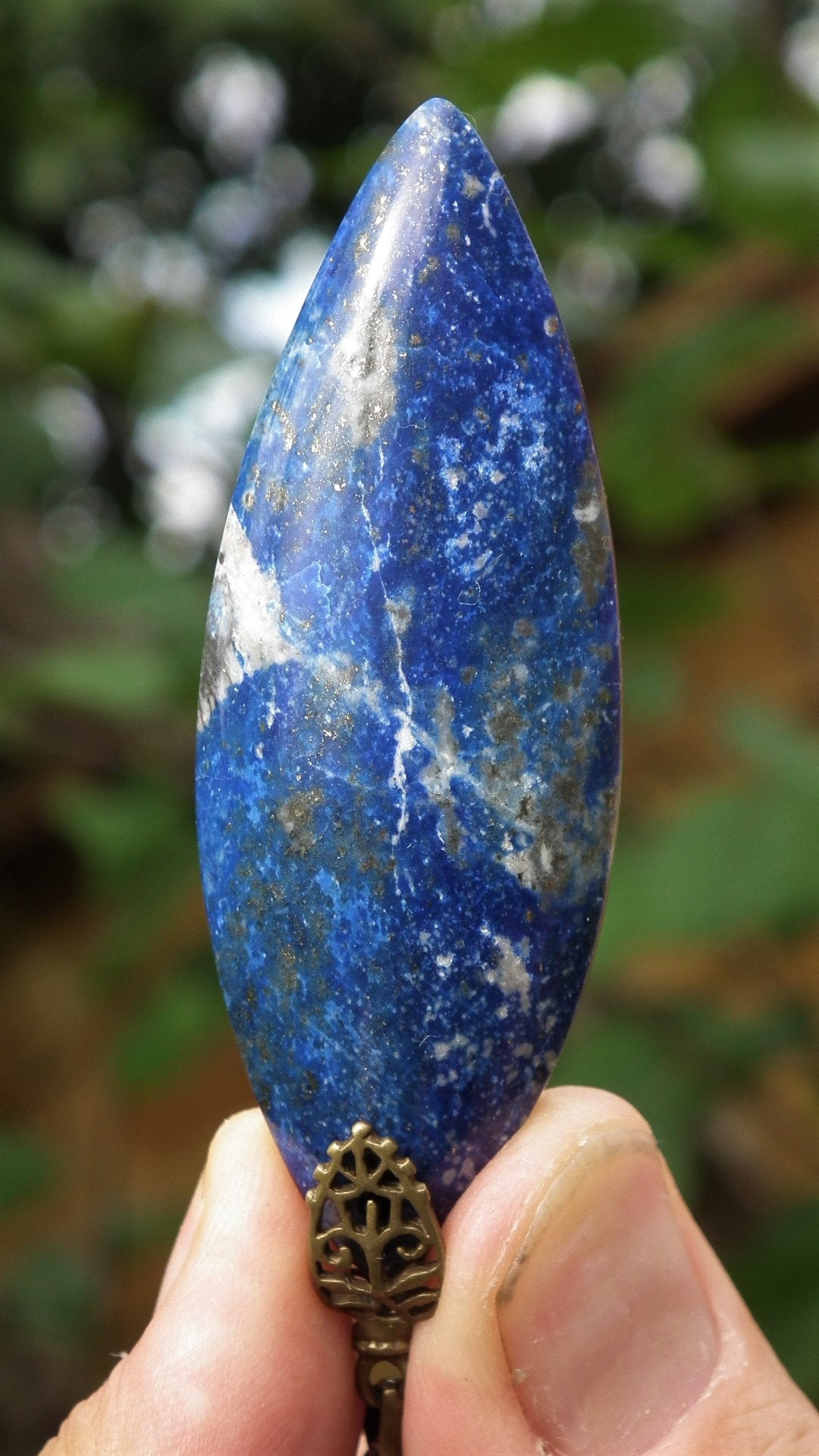 Lapis Lazuli Necklace / Lapis Lazuli pendant / bronze Bail