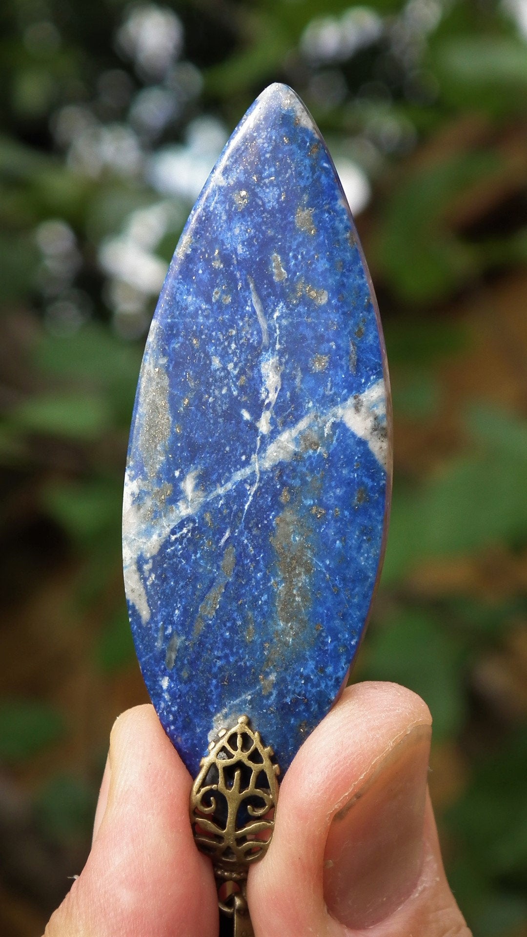 Lapis Lazuli Necklace / Lapis Lazuli pendant / bronze Bail