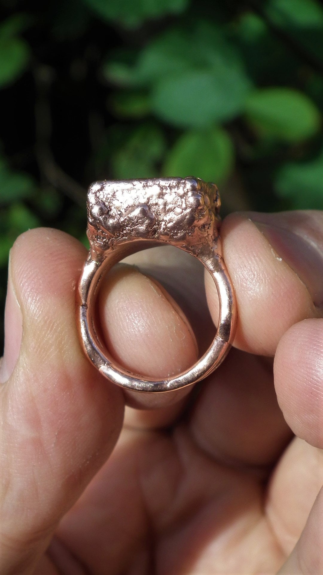 Blue opal ring / Electroformed copper / Opal ring for women