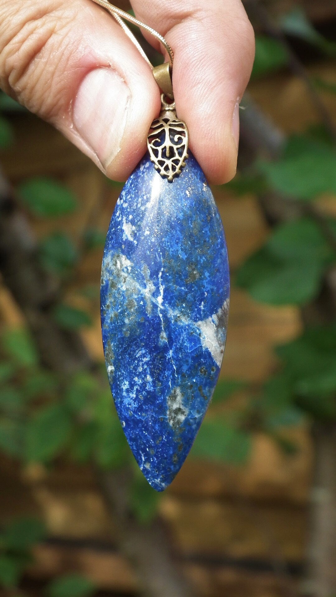 Lapis Lazuli Necklace / Lapis Lazuli pendant / bronze Bail