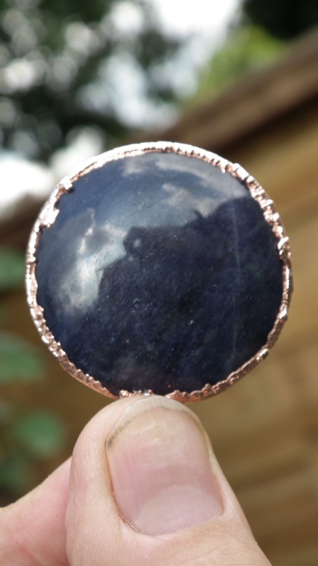 Blue aventurine necklace / aventurine crystal necklace / Electroformed copper