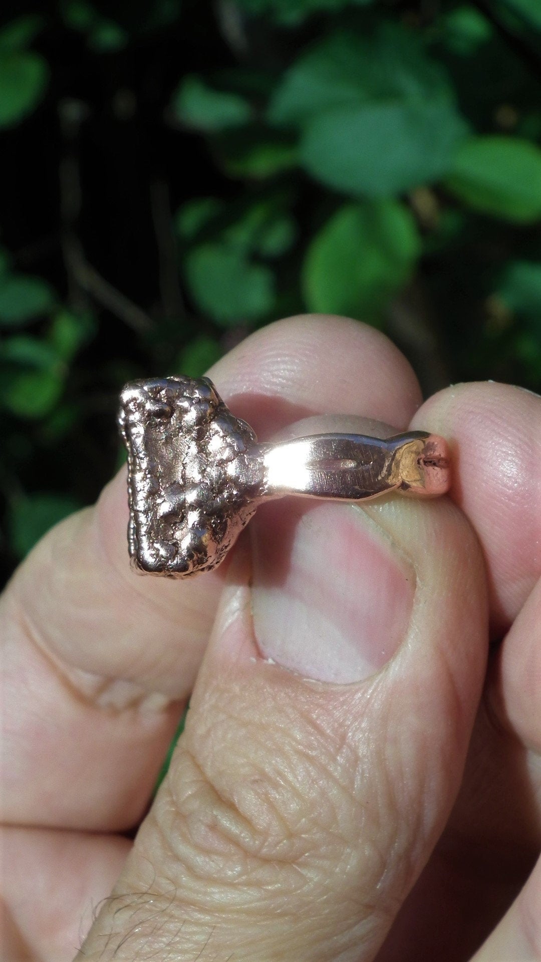 Blue opal ring / Electroformed copper / Opal ring for women