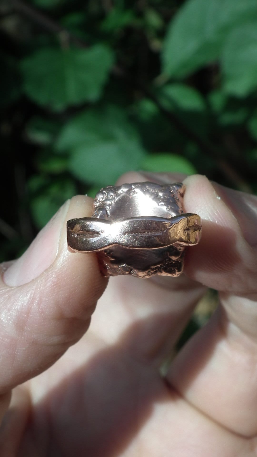 Blue opal ring / Electroformed copper / Opal ring for women