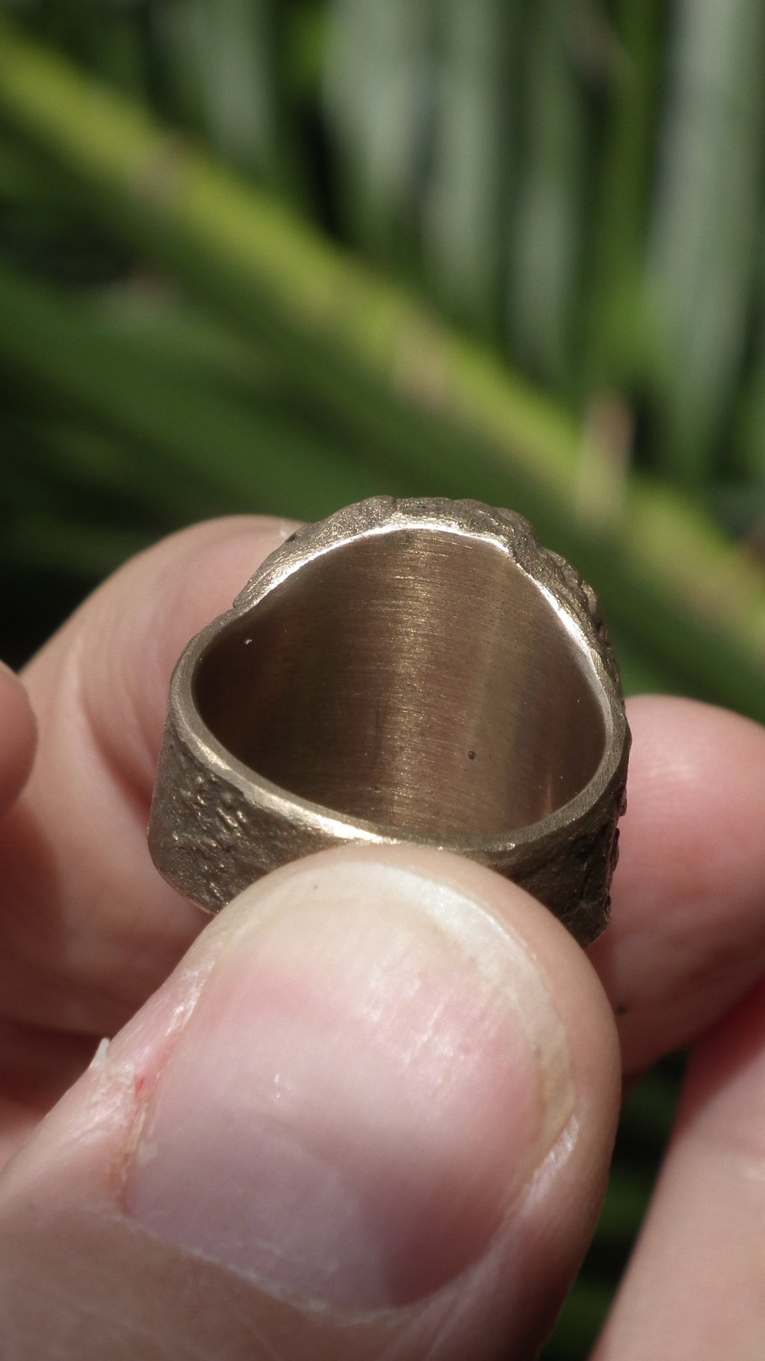 Handmade bronze Turquoise ring / Raw turquoise